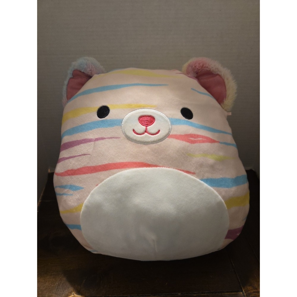 Squishmallow Atoosa Cat Soft Rainbow Tiger Striped 13" Plush - Brand New w/ Tags